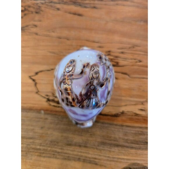 VTG Hand Carved Shell Hula Dancers Palm Tree Made in Taiwan Republic of China - Picture 7 of 9